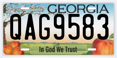 GA license plate QAG9583