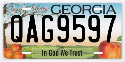 GA license plate QAG9597