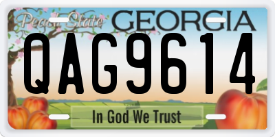 GA license plate QAG9614