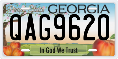 GA license plate QAG9620