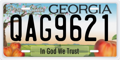 GA license plate QAG9621