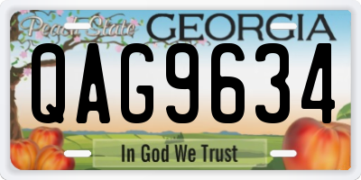 GA license plate QAG9634