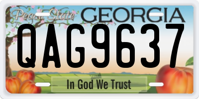 GA license plate QAG9637