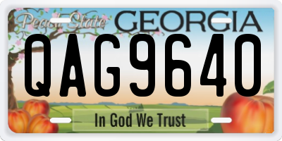 GA license plate QAG9640