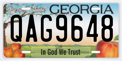 GA license plate QAG9648