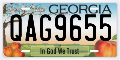 GA license plate QAG9655