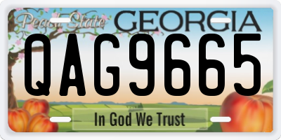 GA license plate QAG9665