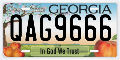 GA license plate QAG9666