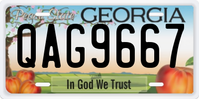 GA license plate QAG9667