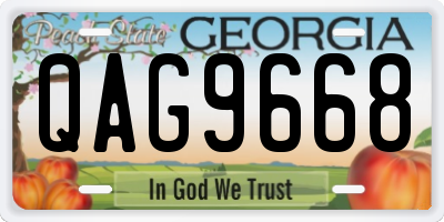 GA license plate QAG9668