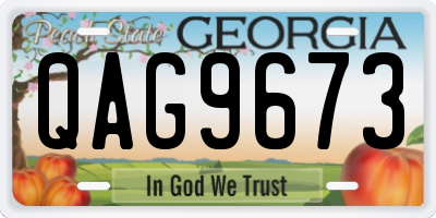 GA license plate QAG9673