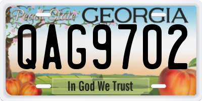 GA license plate QAG9702