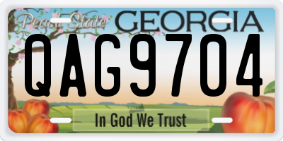 GA license plate QAG9704