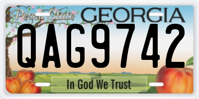 GA license plate QAG9742