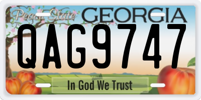 GA license plate QAG9747