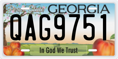 GA license plate QAG9751