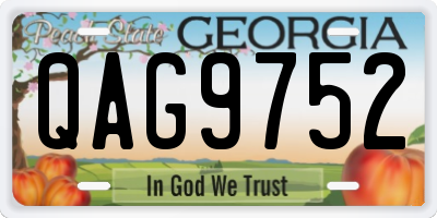 GA license plate QAG9752