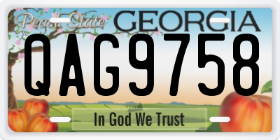 GA license plate QAG9758
