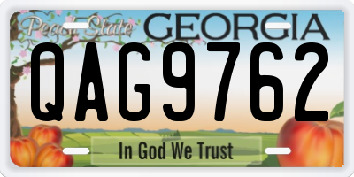 GA license plate QAG9762