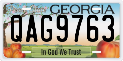 GA license plate QAG9763