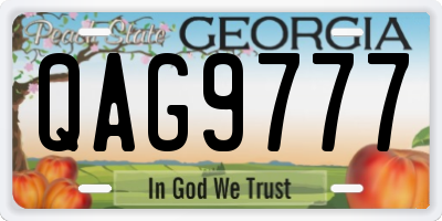 GA license plate QAG9777