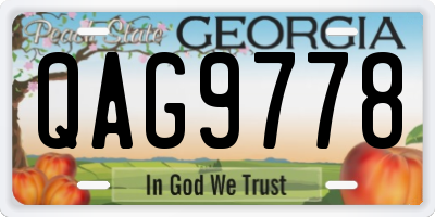 GA license plate QAG9778