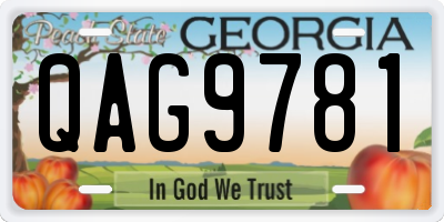 GA license plate QAG9781