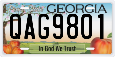 GA license plate QAG9801