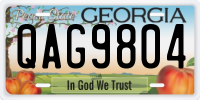 GA license plate QAG9804