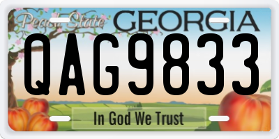 GA license plate QAG9833