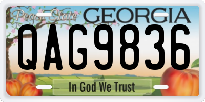 GA license plate QAG9836