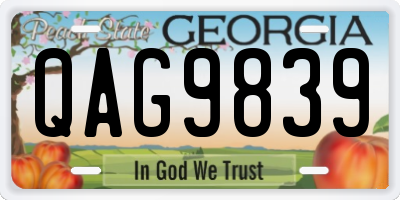GA license plate QAG9839