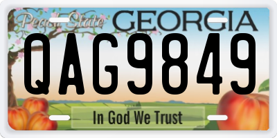 GA license plate QAG9849