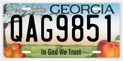 GA license plate QAG9851
