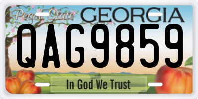 GA license plate QAG9859
