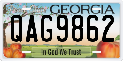 GA license plate QAG9862