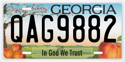 GA license plate QAG9882