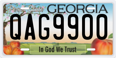 GA license plate QAG9900