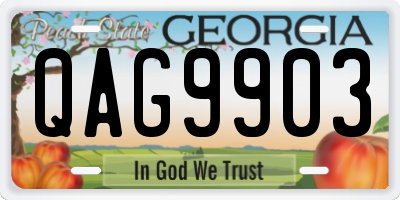 GA license plate QAG9903