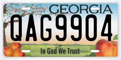 GA license plate QAG9904