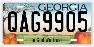 GA license plate QAG9905