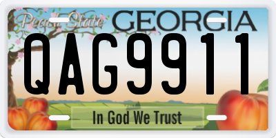 GA license plate QAG9911