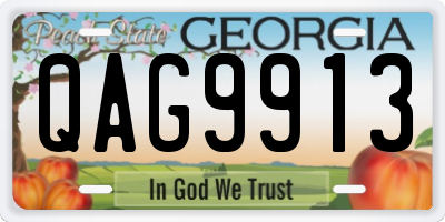 GA license plate QAG9913