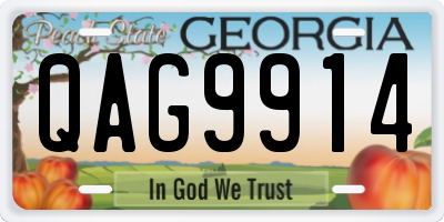 GA license plate QAG9914