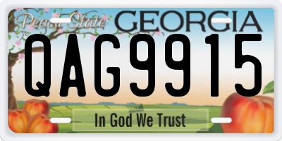 GA license plate QAG9915