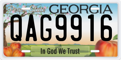 GA license plate QAG9916
