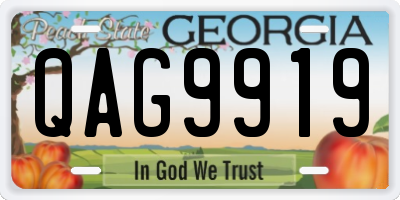 GA license plate QAG9919