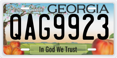 GA license plate QAG9923