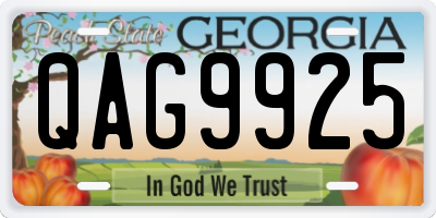 GA license plate QAG9925