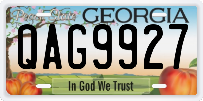 GA license plate QAG9927